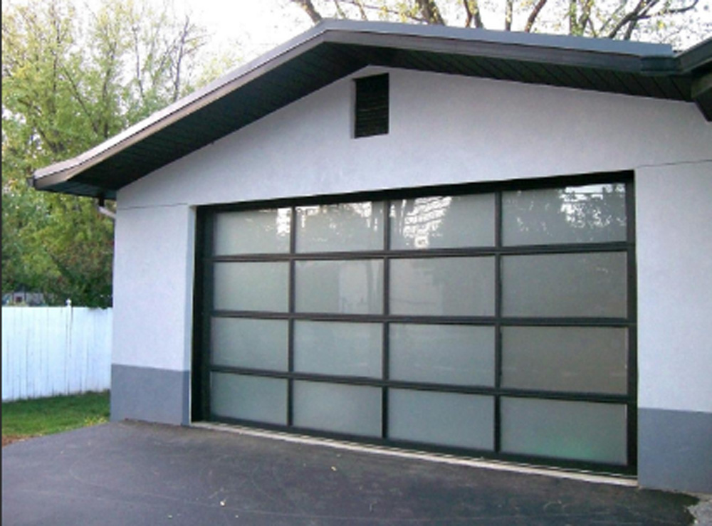 Glass sectional garage door for Villa