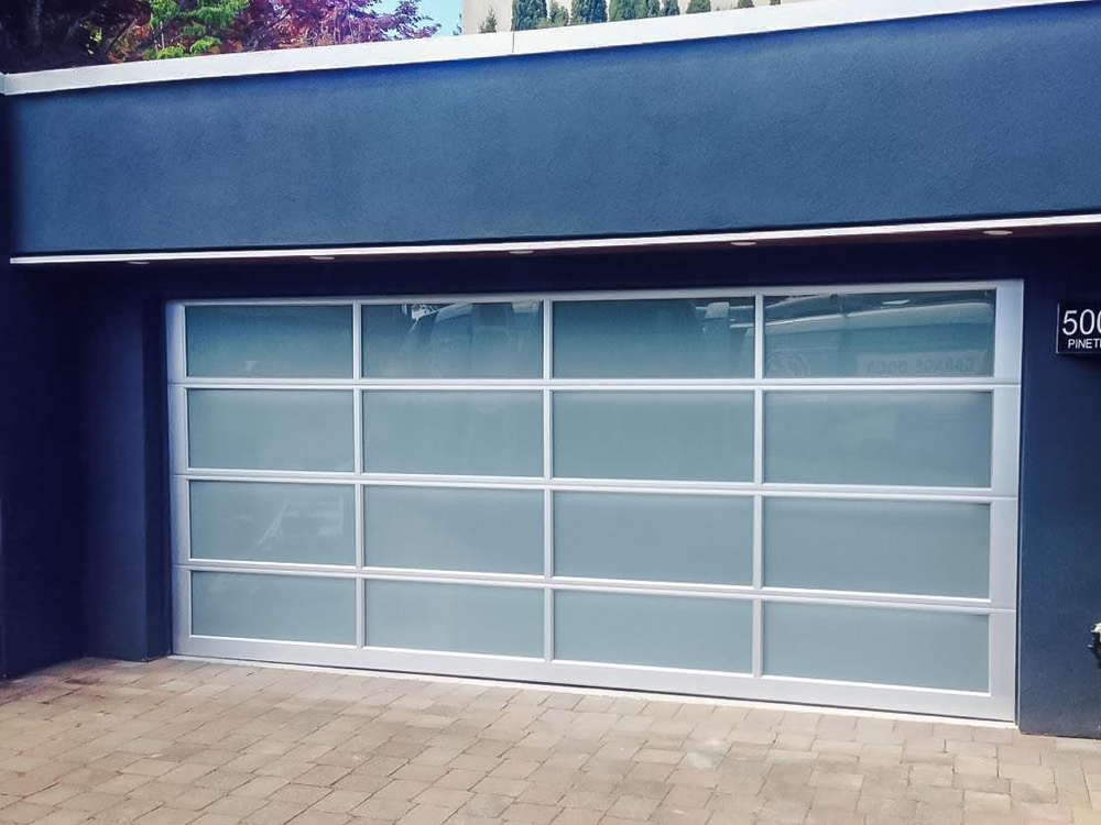Automatic glass sectional garage door for Shop