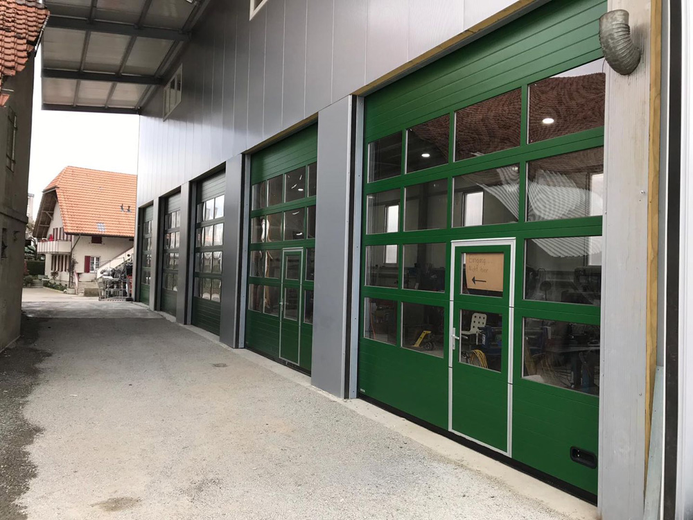 Automatic glass sectional garage door for factory