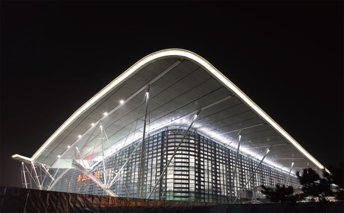 Glass curtain wall  for Qingdao North Railway Station,China
