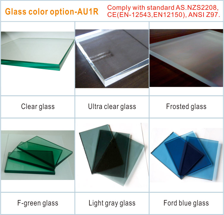 Frameless u channel glass handrails high quality railing glass fastener system