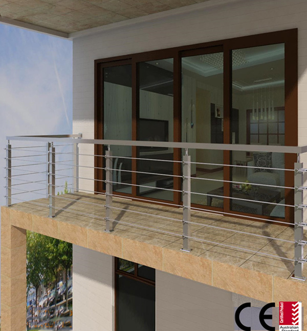 Balcony handrails with stainless steel bar in good price(034)