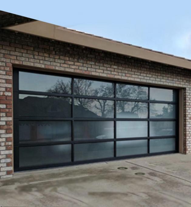 Transparent automatic garage door
