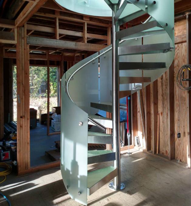 spiral glass staircase